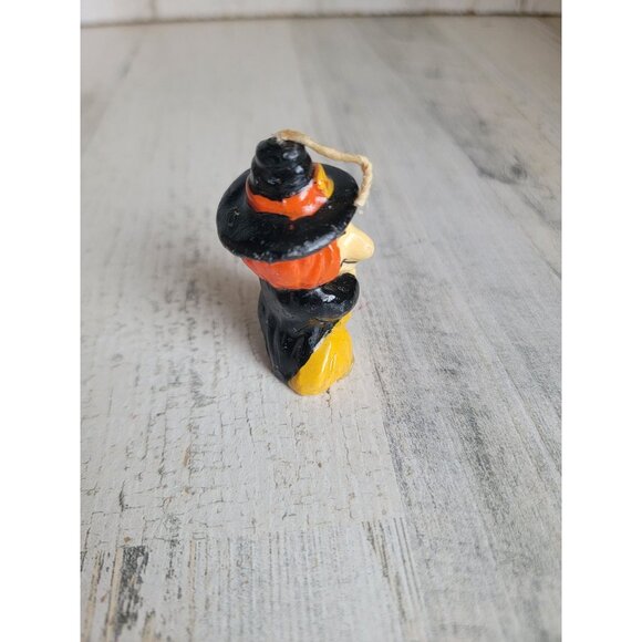 Vintage Mini candle Halloween witch broom collectible figure - Picture 6 of 6